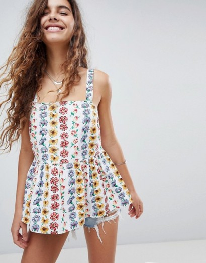 ASOS Smock Cami in Cotton in Floral | multi-coloured summer tops
