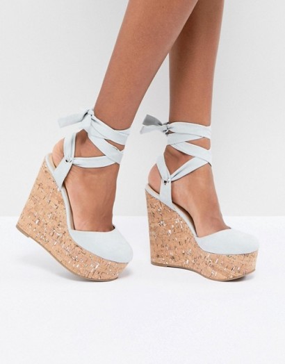 ASOS TATE High Wedges | strappy pale blue wedged sandals