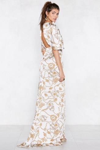 Nasty Gal At the Top Baroque Dress – open back maxi dresses - flipped