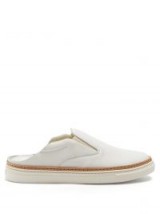 MAISON MARGIELA Backless leather trainers | white slip-on sneakers