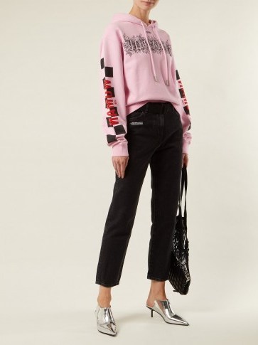 OFF-WHITE Belted straight-leg cropped jeans | black denim - flipped