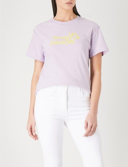 BLOUSE Natural Woman cotton-jersey T-shirt / slogan tees - flipped