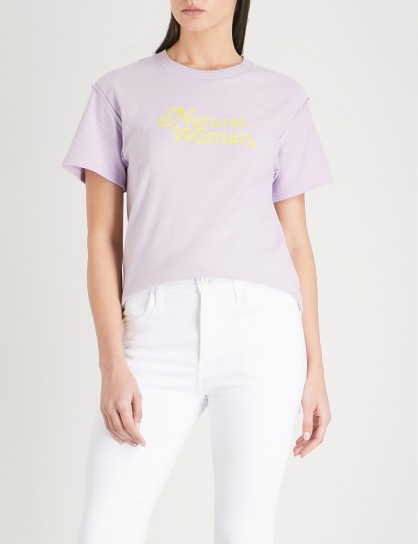 BLOUSE Natural Woman cotton-jersey T-shirt / slogan tees