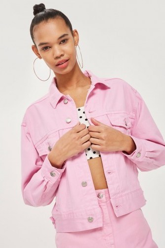 Topshop Bubblegum Pink Boxy Denim Jacket | casual style - flipped