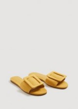 MANGO Buckle flat sandals | mustard yellow flats