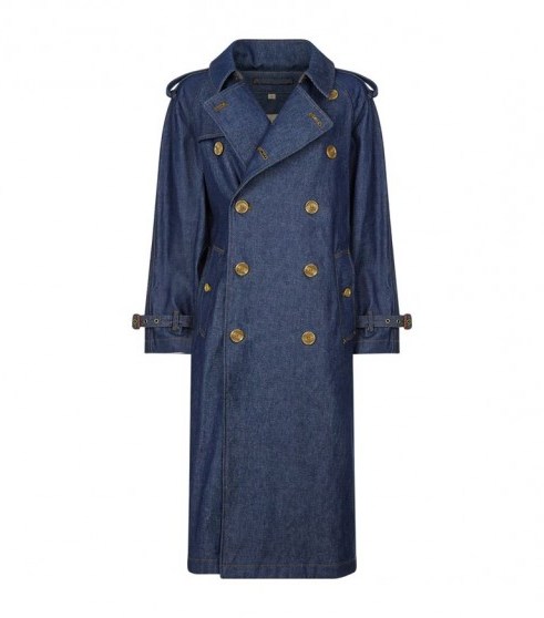 Burberry Denim Eastheath Trench Coat ~ chic blue denim coats - flipped