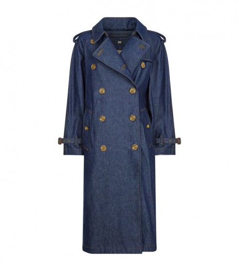 Burberry Denim Eastheath Trench Coat ~ chic blue denim coats