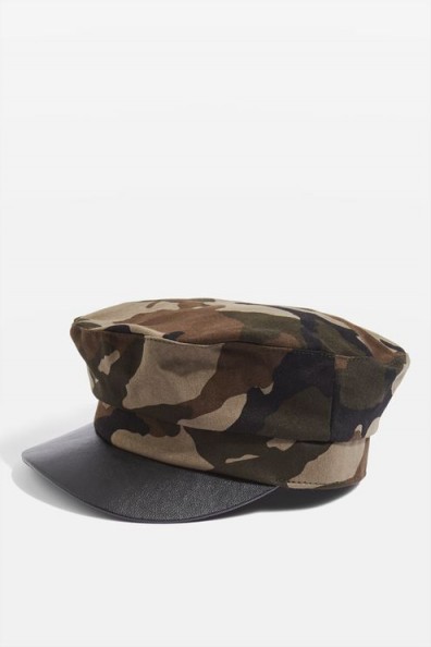 TOPSHOP Camouflage Baker Boy Hat / camo print peaked caps