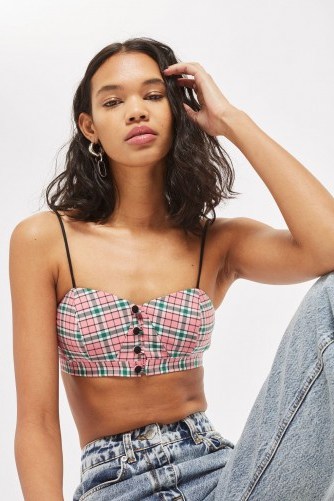 TOPSHOP Check Bralet / strappy crop tops - flipped