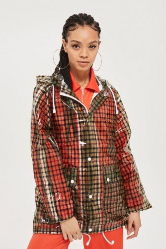 TOPSHOP Checked Frosted Rain Mac / clear check print jackets - flipped