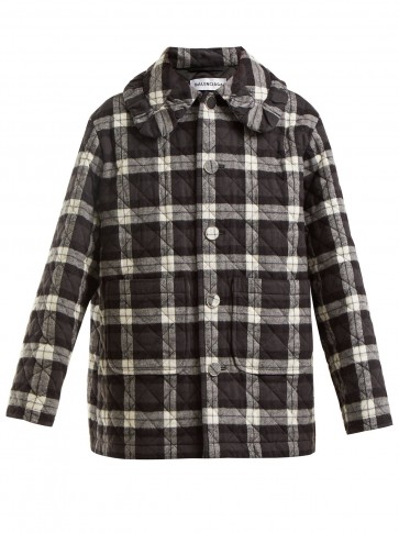 BALENCIAGA Checked quilted cotton-flannel jacket ~ spring jackets