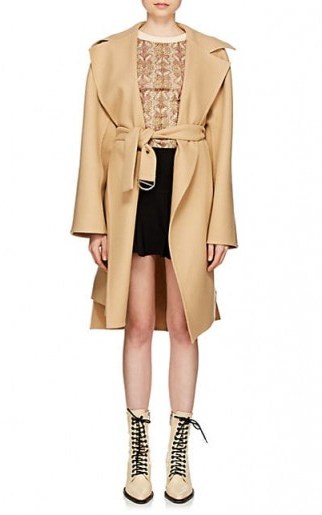 CHLOÉ Double-Faced Wool Melton Coat ~ luxe tan coats - flipped