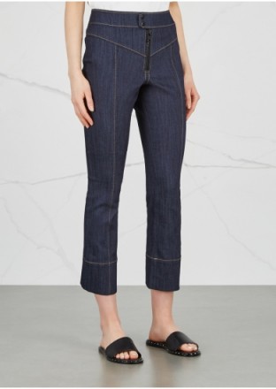 CINQ À SEPT Kirim indigo cropped slim-leg jeans ~ dark denim