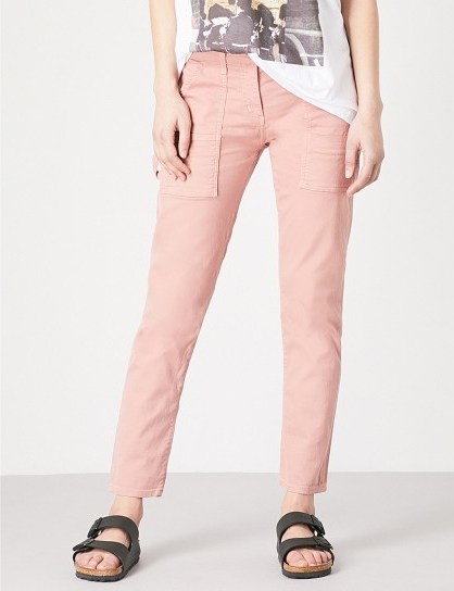 CITIZENS OF HUMANITY Leah straight cropped stretch-cotton trousers rose clay ~ pink pants - flipped