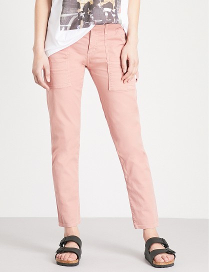 CITIZENS OF HUMANITY Leah straight cropped stretch-cotton trousers rose clay ~ pink pants