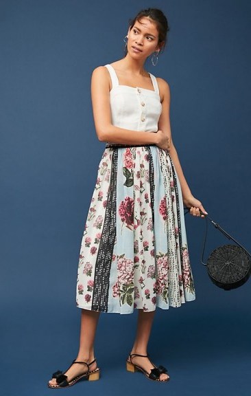 Pallavi Singhee Condorcet Floral Skirt | gathered full skirts - flipped
