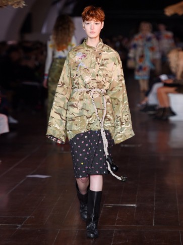 NATASHA ZINKO Contrast-panel camouflage-print jacket ~ contemporary utilitarian clothing