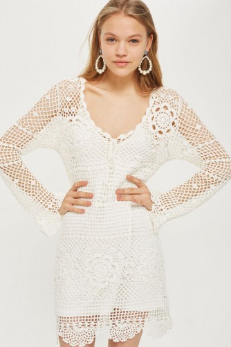 Topshop Crochet Tie Dress | ivory knitted dresses