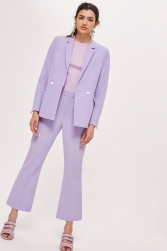 TOPSHOP Cropped Double Breasted Suit – lilac trouser suits - flipped