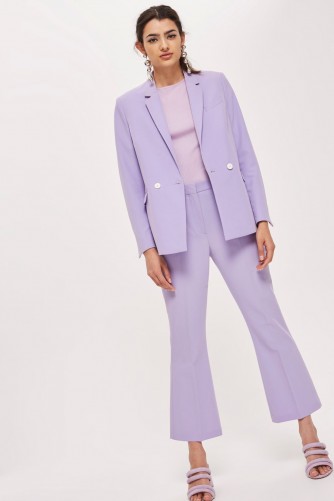 TOPSHOP Cropped Double Breasted Suit – lilac trouser suits