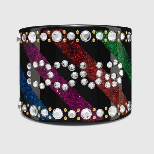 GUCCI Crystal Gucci cuff bracelet ~ rainbow cuffs - flipped