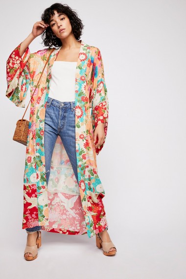Spell and the Gypsy Collective Delilah Patchwork Maxi Kimono | long floral kimonos