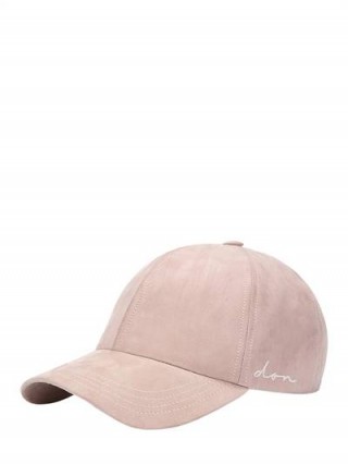 DON FAUX SUEDE BASEBALL HAT / pink logo printed caps