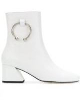 DORATEYMUR ring detail boots – white leather metal ring ankle boot