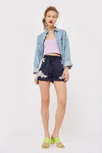 Topshop Embellished Shorts | sports luxe fashion - flipped