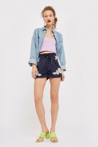 Topshop Embellished Shorts | sports luxe fashion