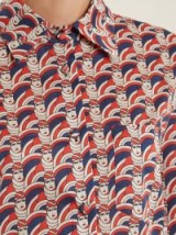 LA DOUBLEJ EDITIONS Face-print cotton shirt ~ chic vintage style prints ~ red, white and navy shirts