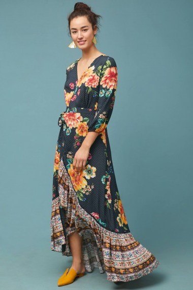 Farm Rio Majorca Wrap Dress | long floral summer dresses - flipped