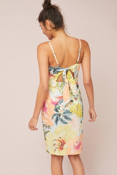 Farm Rio Tropical Shift Dress ~ strappy back-tie vacation dresses ~ details - flipped
