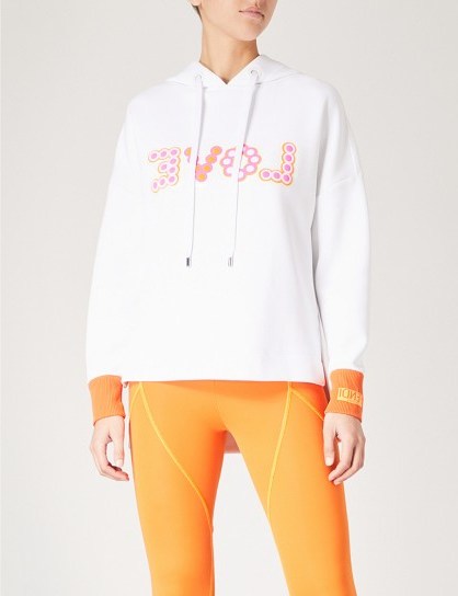 FENDI Love-print neoprene hoody / designer slogan hoodies - flipped