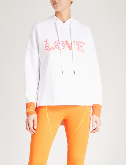 FENDI Love-print neoprene hoody / designer slogan hoodies