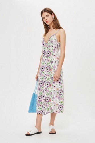 Topshop Field Fest Frill Slip Dress | ruffled trimmed floral print dresses