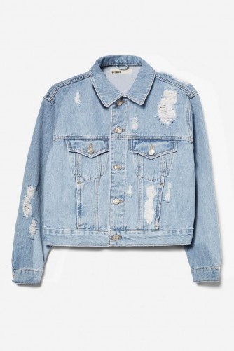 Topshop Fitted Ripped Denim Jacket | destroyed jackets - flipped
