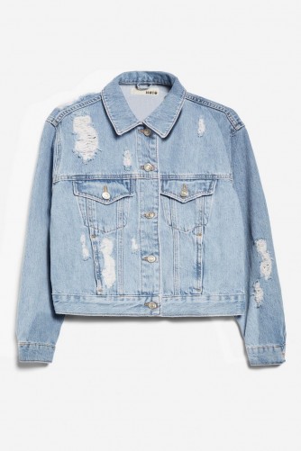 Topshop Fitted Ripped Denim Jacket | destroyed jackets