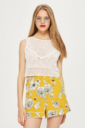 Topshop Yellow Floral Pyjama Shorts