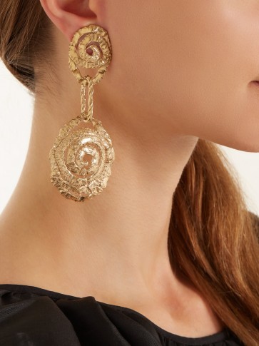 ORIT ELHANATI Four gold-plated single spiral earring ~ statement jewellery