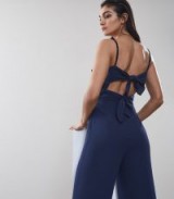 REISS FRANKIE BOW BACK DETAIL JUMPSUIT FRENCH NAVY ~ little details ~ blue strappy jumpsuits