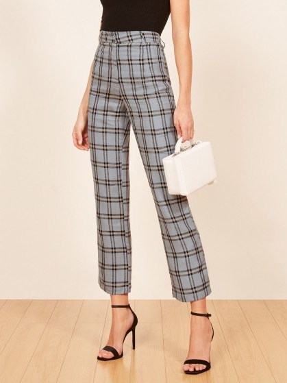 Reformation Frankie Pant in Calais | cropped check print trousers - flipped