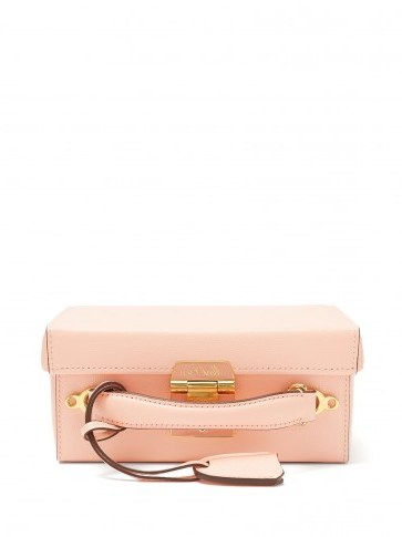 MARK CROSS Grace small pebble-leather shoulder bag ~ pink box handbags ~ luxe accessories - flipped
