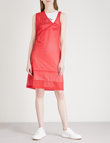 HELMUT LANG Re-Edition Diamond Head sports mesh and cotton dress ~ sporty red dresses