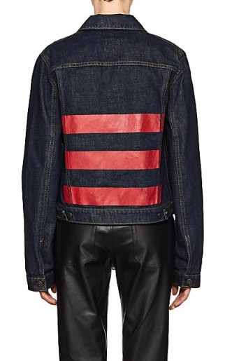 HELMUT LANG Striped Denim Jacket ~ dark blue jackets ~ red stripes