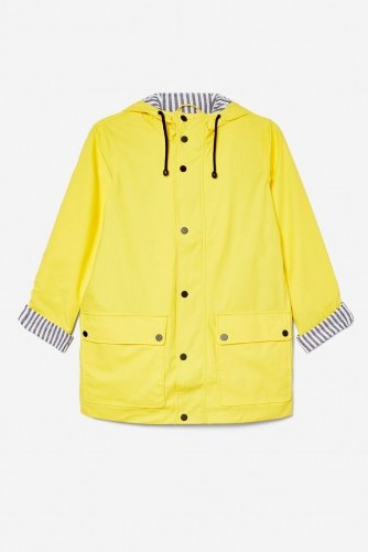 TOPSHOP Hooded Rain Mac ~ yellow waterproof jackets - flipped