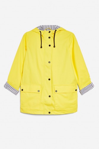 TOPSHOP Hooded Rain Mac ~ yellow waterproof jackets