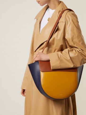 WANDLER Hortensia medium leather cross-body bag ~ colour block handbags - flipped