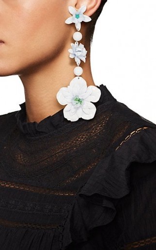 ISABEL MARANT Floral Triple-Drop Earrings ~ extreme statement flower jewellery - flipped
