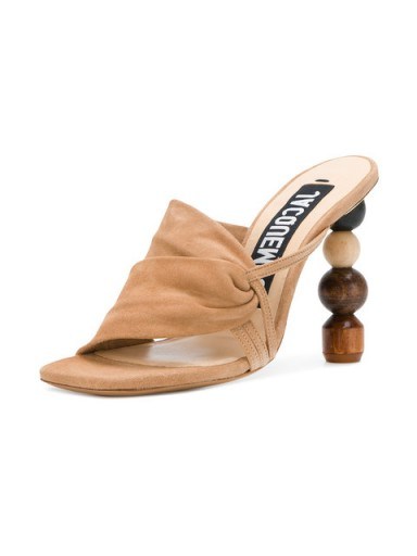 JACQUEMUS ornamental high heel sandals / carved wooden heel mules - flipped